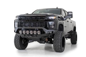 Chevrolet Silverado 2500 Bumper - Front - Addictive Desert Designs - Bomber HD - Hammer Black with Satin Black panels - `20-`27 Chevrolet Silverado 2500 Bumper - Front - Addictive Desert Designs - Bomber HD - Hammer Black with Satin Black panels - `20-`27